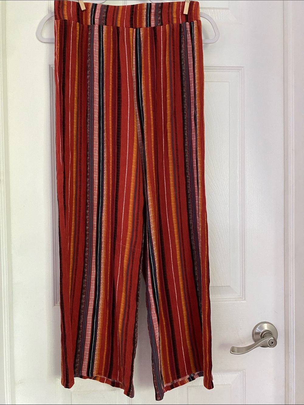 🚨Priced for quick sale🚨 AGB Rust Multi Striped Wide-Leg Palazzo Pants Size Small